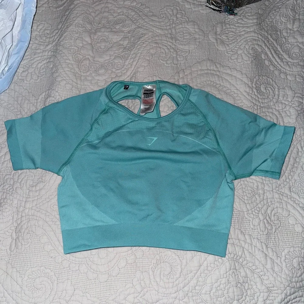 5- ULTRA SEAMLESS GYMSHARK CROP TOPS- BLACK, BLUE, PINK, TEAL, & ORANGE MEDIUM - Picture 10 of 15